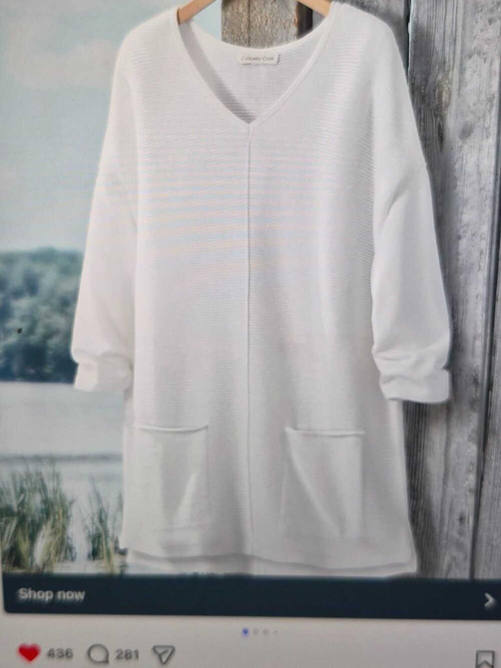 Coldwater Creek white oversized sweater tunic